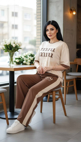 ست تیشرت و شلوار لانگ miumiu