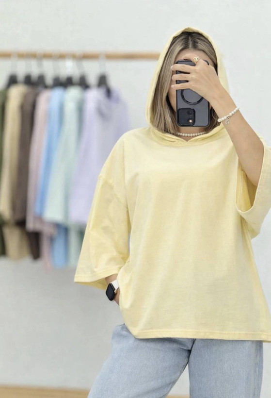 تیشرت لانگ کلاهدار