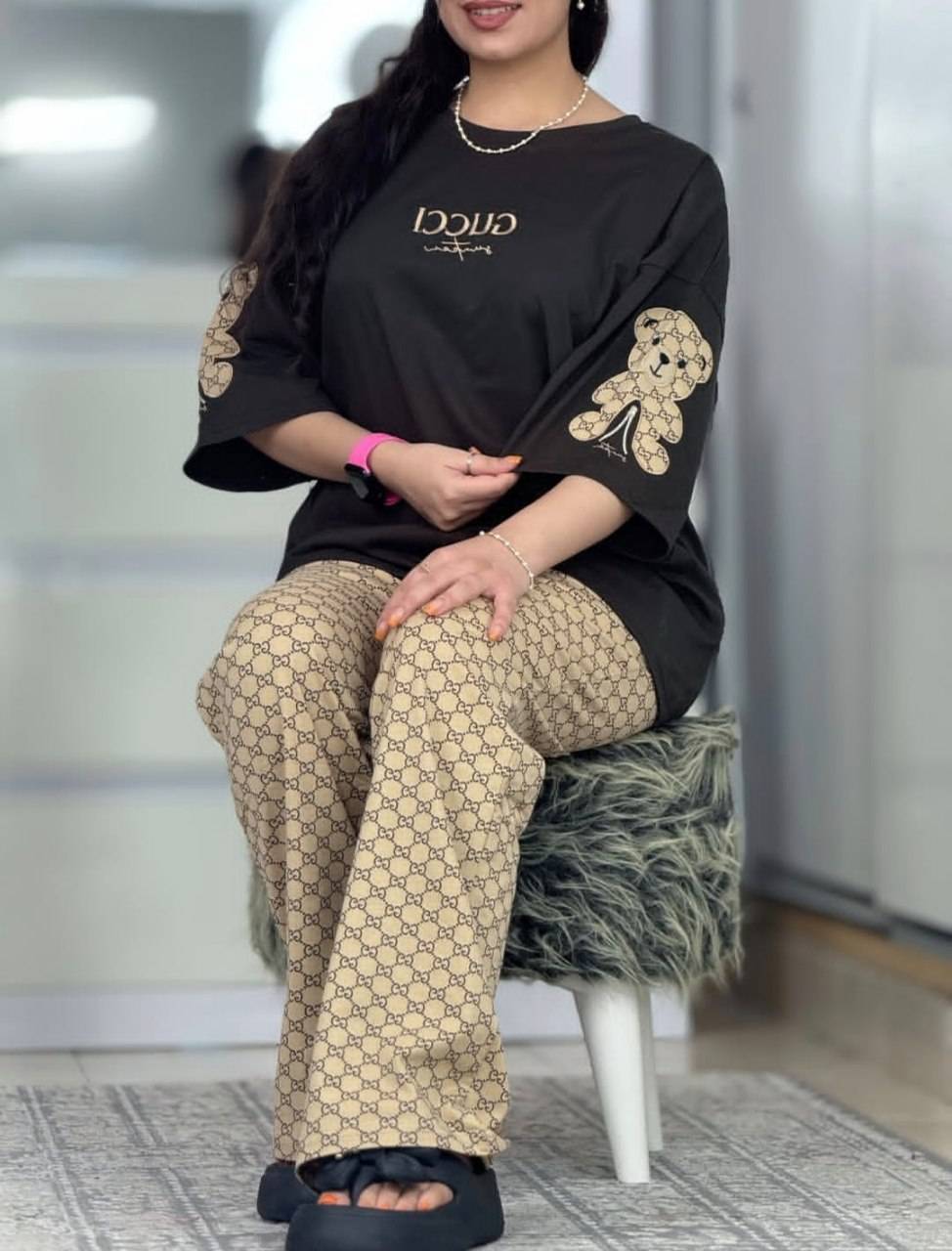 ست تیشرت و شلوار زنانه  گوچی
