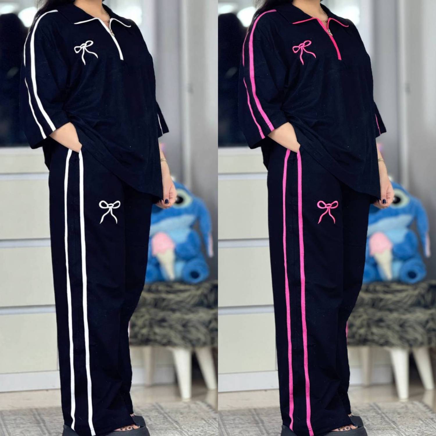 ست تیشرت ث شلوار زنانه طرح پاپیون