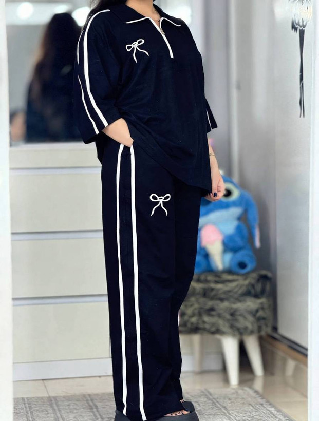ست تیشرت ث شلوار زنانه طرح پاپیون
